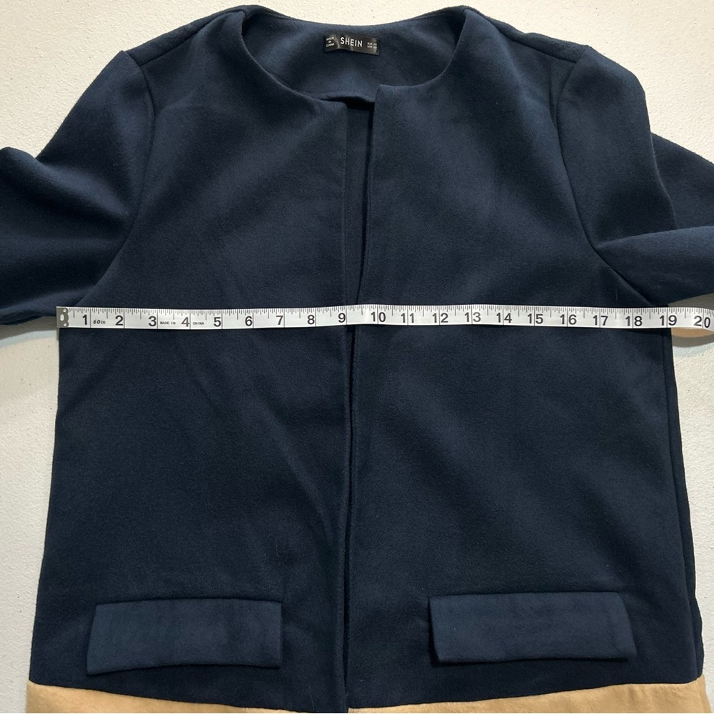 Colorblock Open Front Overcoat - Picture 5 of 7